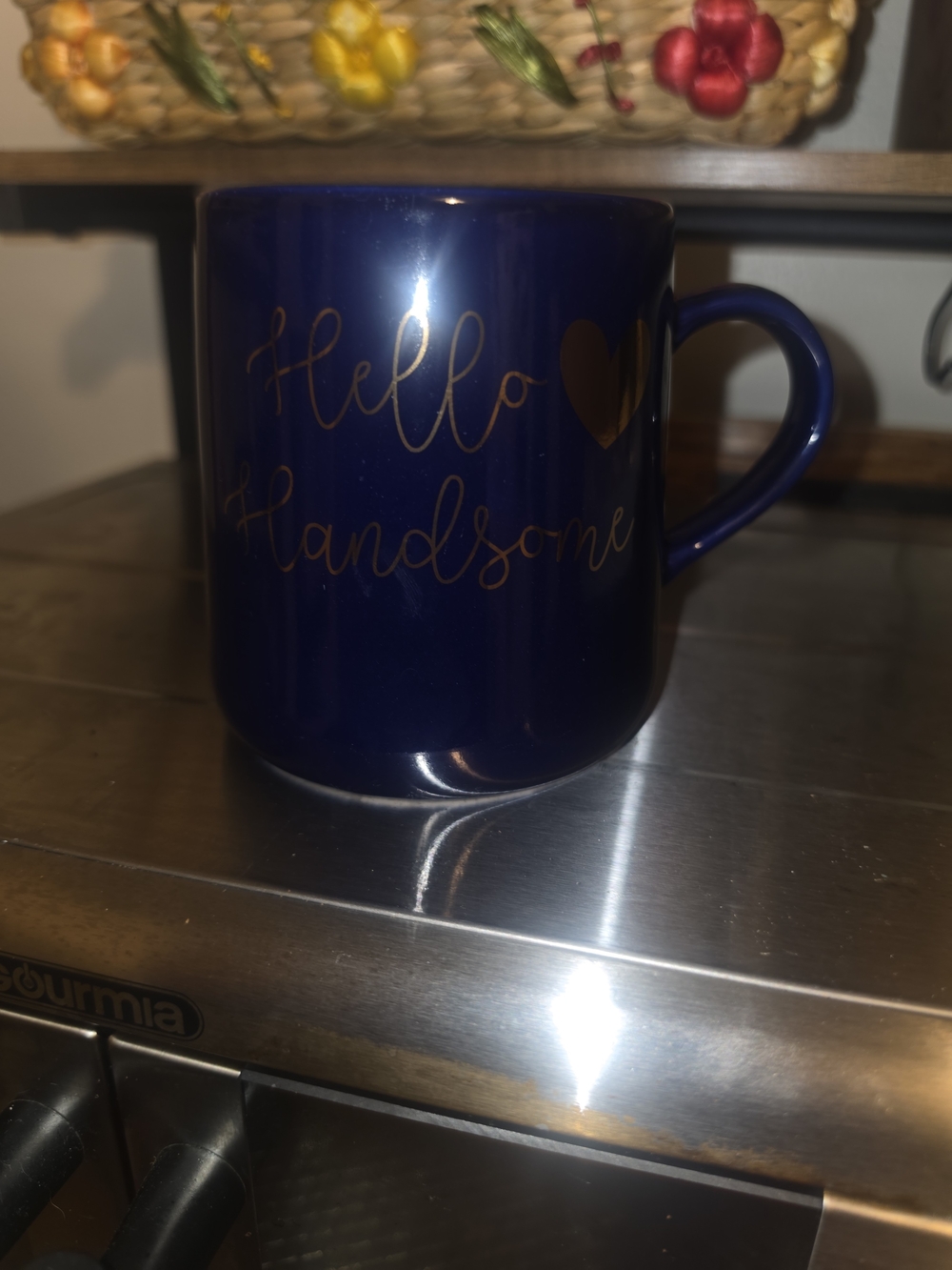 Blue 'Hello Handsome' Ceramic Coffee Mug - Home Dining